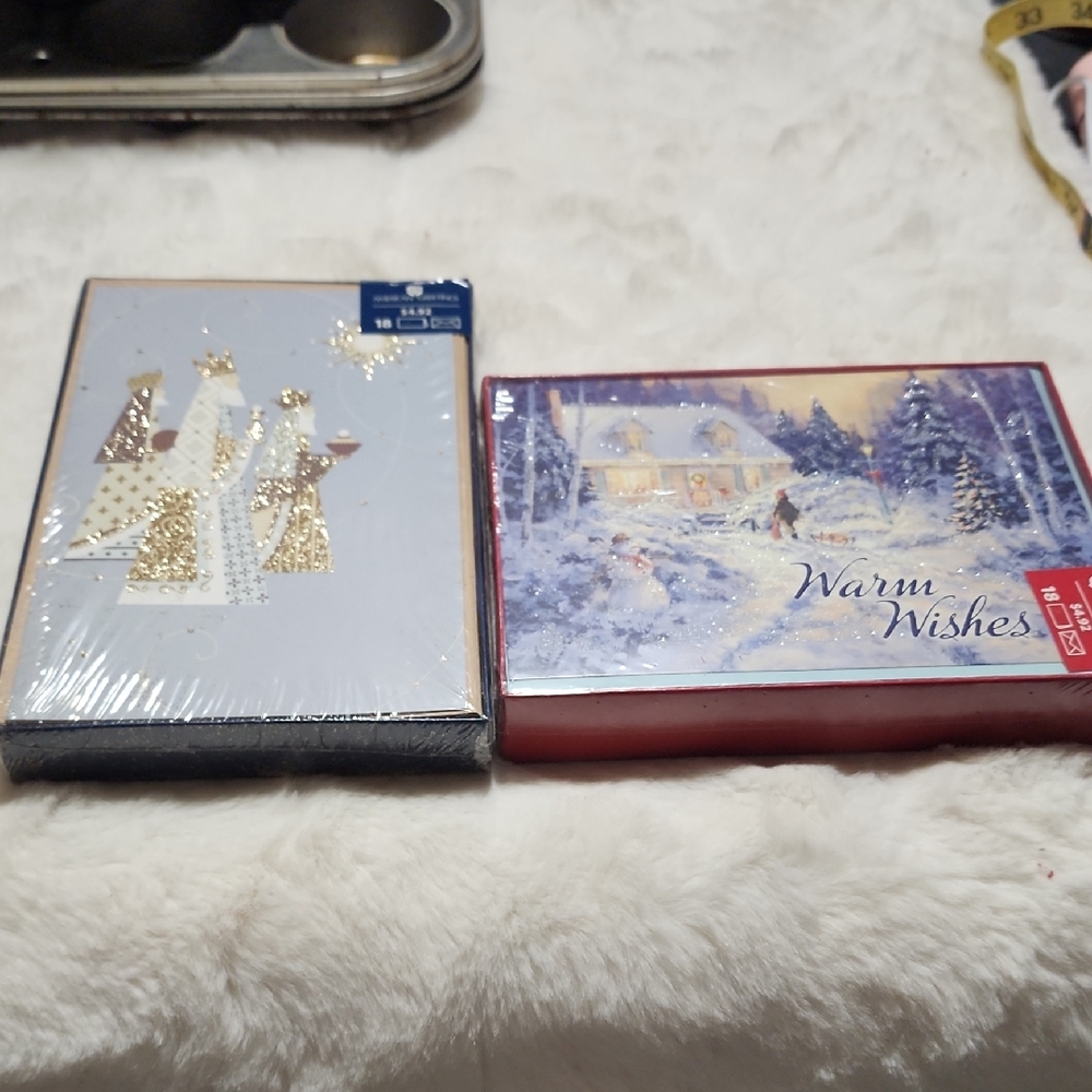 Set of Two Holiday Greeting Card Boxes. New In Wrappers.